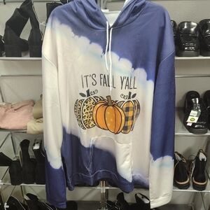 Blue and White 'It's Fall Y'all' Hoodie